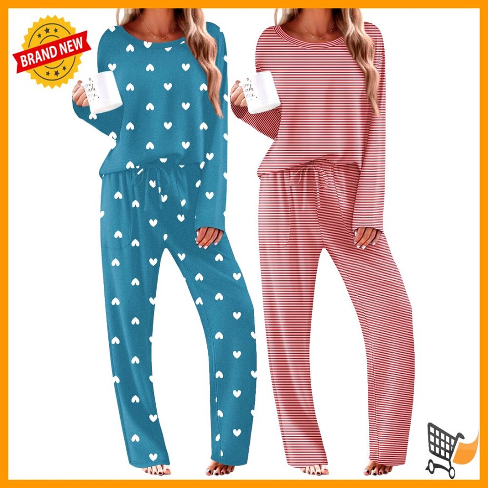Long Sleeve Pajama Set Soft Lounge Wear With Pockets Oversized Fit